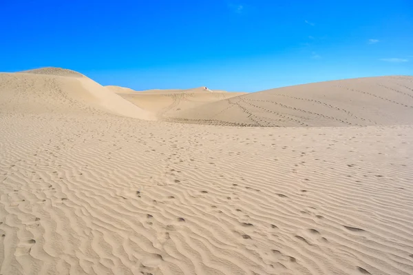 Luftaufnahme Von Sanddünen Gran Canaria Mit Schöner Küste Und Strand — Stockfoto