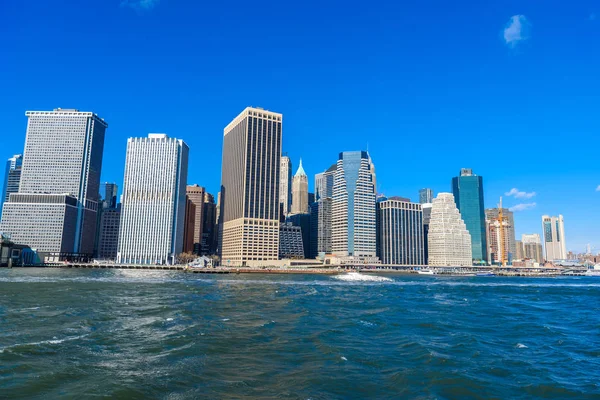 New Yorks Skyline Utsikt Från East Side River Till Manhatten — Stockfoto