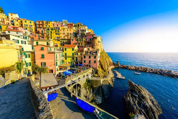 Casas Coloridas Manarola Village Parque Nacional Cinque Terre Bela Paisagem — Fotografia de Stock