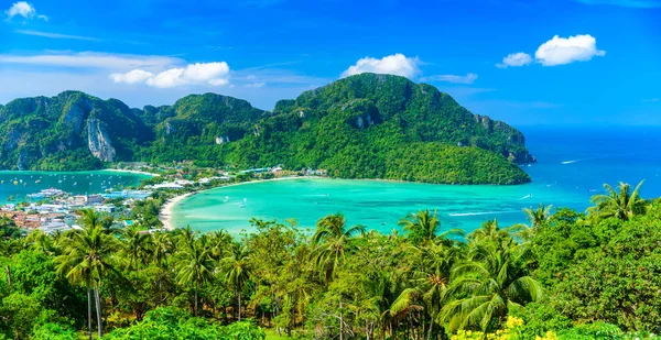 Koh Phi Phi Don Mirador Bahía Del Paraíso Con Playas —  Fotos de Stock