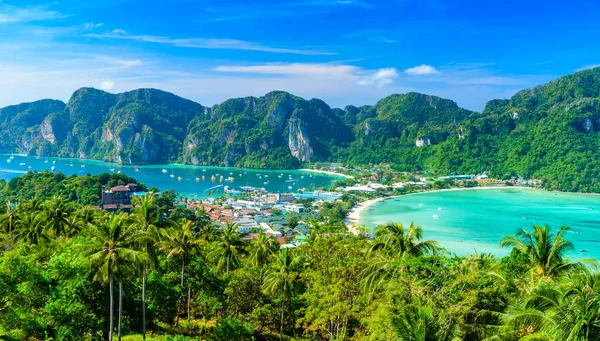 Koh Phi Phi Don Viewpoint Paradise Bay White Beaches View — Stock Photo, Image