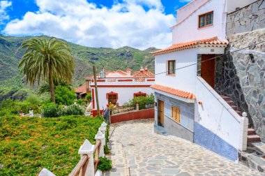 Tejeda - Gran Canaria 'daki dağ manzaralı köy - İspanya' nın güzel kanarya adası