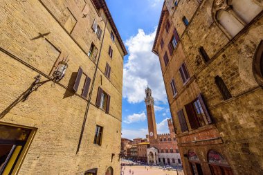 Siena - Piazza del Campo - İtalya 'nın eski tarihi şehri