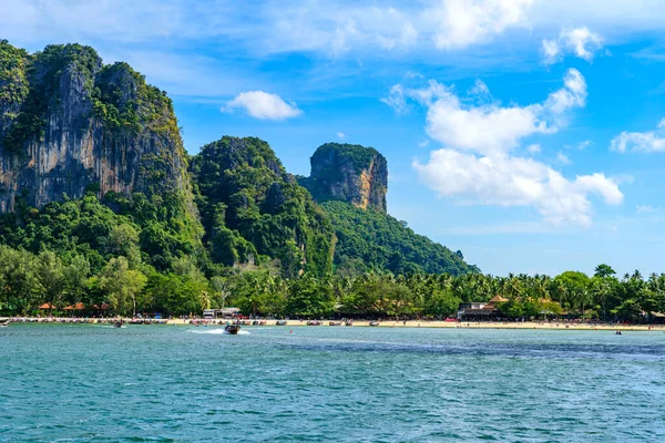 Railay West Beach Met Prachtige Rotsformatie Landschap Provincie Krabi Tropische — Stockfoto