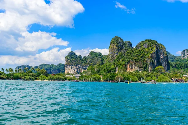 Railay Plage Est Dans Magnifique Baie Province Krabi Côte Tropicale — Photo