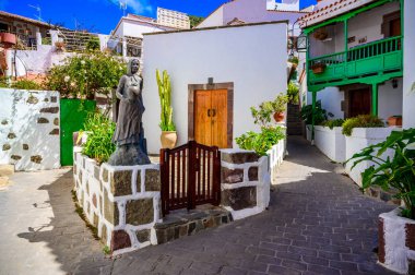 Tejeda - Gran Canaria 'daki dağ manzaralı köy - İspanya' nın güzel kanarya adası