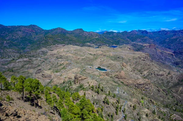 Turistika Horské Krajině Ostrova Gran Canaria Překrásná Krajina Horské Obci — Stock fotografie