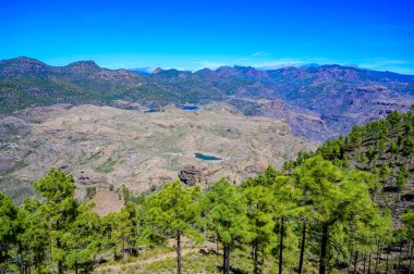 Gran Canaria Adası Dağ Manzarası 'nda Yürüyüş - dağ köyü Soria' nın güzel manzarası - seyahat yeri, İspanya