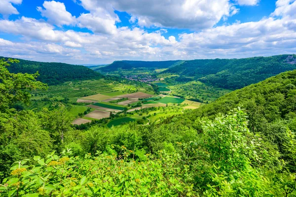 Miradouro Montanha Moerikefels Com Uma Excelente Vista Para Paisagem Suábia — Fotografia de Stock