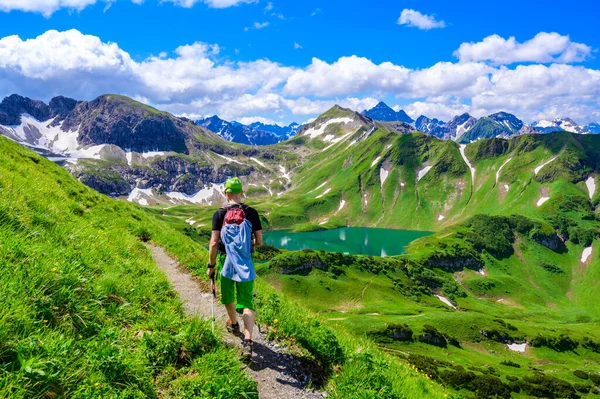 Lago Schrecksee Hermoso Lago Alpino Color Turquesa Los Alpes Allgaeu — Foto de Stock