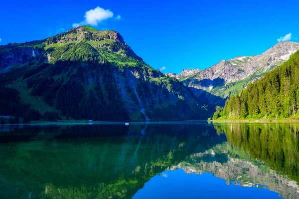 Vilsalpsee Vilsalp Lake Tannheimer Tal Gyönyörű Hegyi Táj Alpokban Tannheim — Stock Fotó