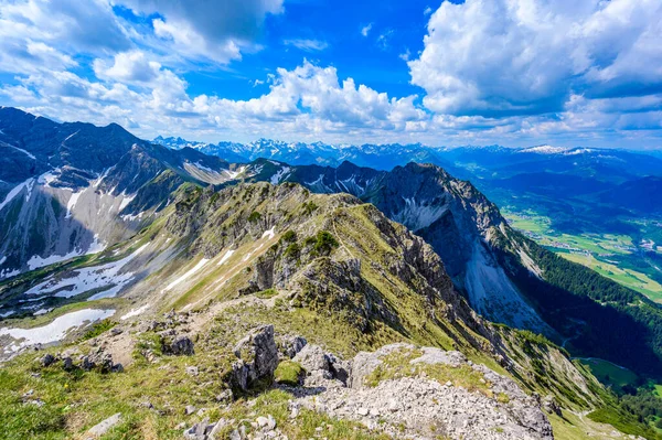 Caminhadas Para Montanha Entschenkopf Bela Paisagem Montanhosa Allgaeu Alps Fischen — Fotografia de Stock