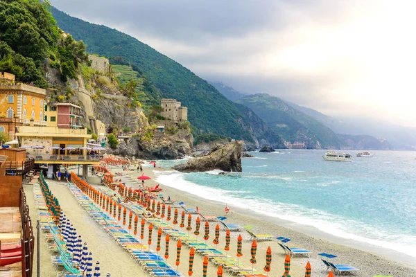 Plaża Fegina Monterosso Village Cinque Terre National Park Wybrzeżu Włoch — Zdjęcie stockowe