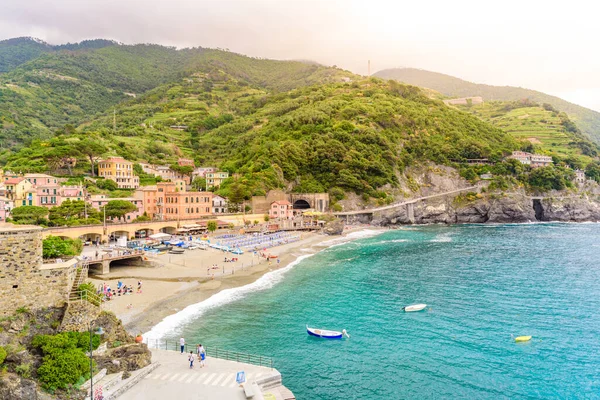 Fegina Strand Monterosso Village Cinque Terre Nemzeti Park Partján Olaszország — Stock Fotó