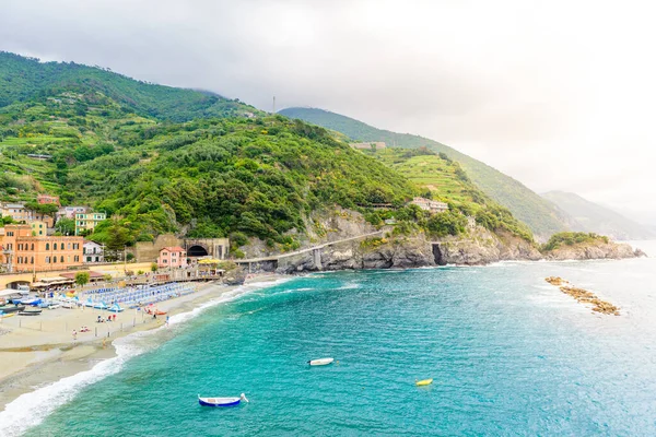 Strand Von Fegina Bei Monterosso Dorf Des Nationalparks Cinque Terre — Stockfoto