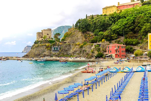 Pláž Fegina Monterosso Village Cinque Terre National Park Pobřeží Itálie — Stock fotografie