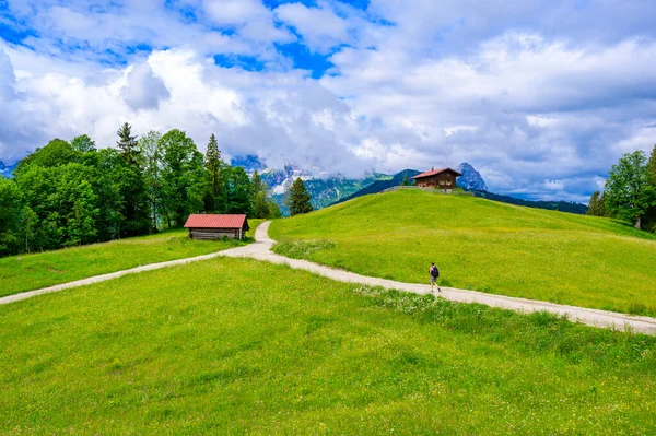 Blick Vom Eckbauer Gipfel Auf Die Alpen Der Region Garmisch — Stockfoto