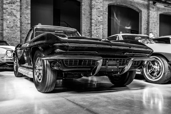 Βερολίνο Μαΐου 2018 Σπορ Αυτοκίνητο Chevrolet Corvette Sting Ray Μαύρο — Φωτογραφία Αρχείου