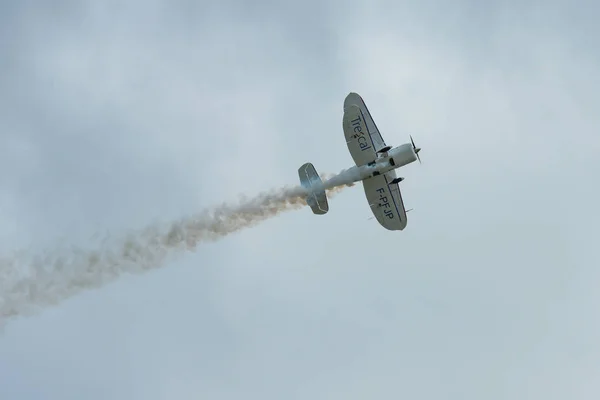 Берлін Квітня 2018 Демонстрація Льотного Спорту Біплан Stolp Starduster Занадто — стокове фото