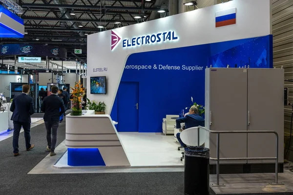 Берлін Квітня 2018 Простір Павільйон Стенд Металургійній Заводу Electrostal Росія — стокове фото