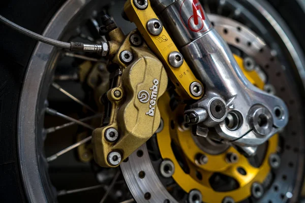 Berlin Mai 2018 Freins Disque Avant Brembo Vélo Course Moto — Photo