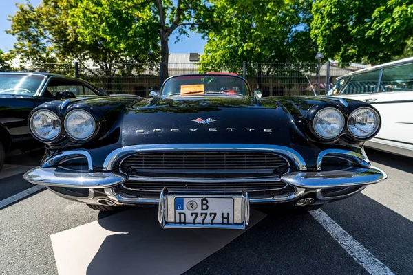 Берлин Мая 2018 Года Спортивный Автомобиль Chevrolet Corvette Олдтимертаж Берлин — стоковое фото