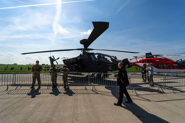 Berlim Alemanha Abril 2018 Helicóptero Ataque Boeing 64D Apache Longbow — Fotografia de Stock