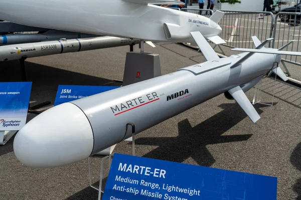 Berlin April 2018 Eine Italienische Abwehrrakete Marte Sea Killer Ausstellung — Stockfoto