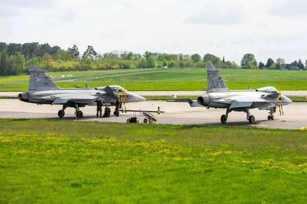 Berlin April 2018 Fighter Attack Reconnaissance Aircraft Saab Jas Gripen — Stock Photo, Image
