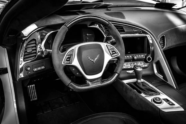 Βερολίνο Ιουνίου 2018 Εσωτερικό Του Σπορ Αυτοκινήτου Chevrolet Corvette Z06 — Φωτογραφία Αρχείου