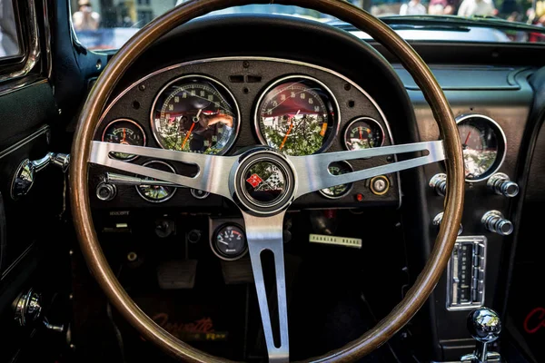 Berlin Junho 2018 Interior Carro Desportivo Chevrolet Corvette Sting Ray — Fotografia de Stock