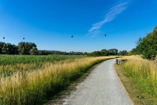 Summer Natural Landscape Sunny Day Hiking Trails Cable Car Trails — Stock Photo, Image