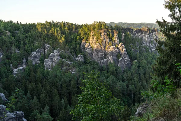 撒克逊的风景瑞士 Elbe 砂岩山的德国部分 — 图库照片