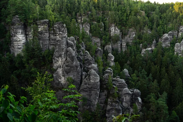 撒克逊的风景瑞士 Elbe 砂岩山的德国部分 — 图库照片