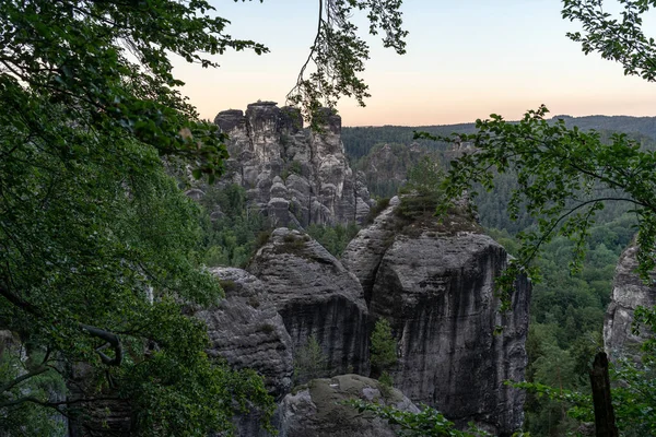 Paysages Suisse Saxonne Est Partie Allemande Des Montagnes Grès Elbe — Photo