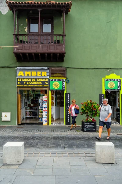 Puerto Cruz Spanien Juli 2018 Straßen Eines Beliebten Touristenortes Auf — Stockfoto