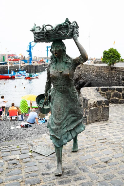 Puerto Cruz España Julio 2018 Escultura Pescadora Del Artista Julio —  Fotos de Stock