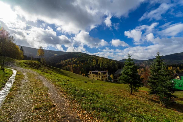 Spindleruv Mlyn Çek Cumhuriyeti Ekim 2018 Sokakları Ülkenin Uğrak Dağ — Stok fotoğraf