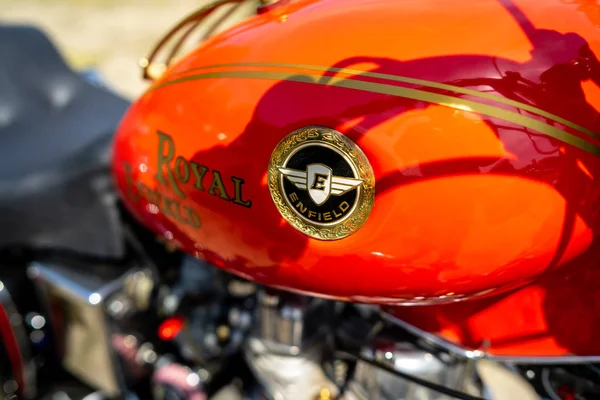 Paaren Glien Germania Maggio 2018 Emblema Della Motocicletta Royal Enfield — Foto Stock