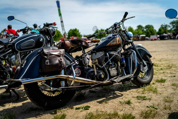 Paren Glien Alemanha Maio 2018 Motocicleta Indiana 1939 Die Oldtimer — Fotografia de Stock