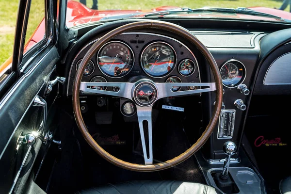 Paren Glien Alemanha Maio 2018 Interior Carro Esportivo Chevrolet Corvette — Fotografia de Stock