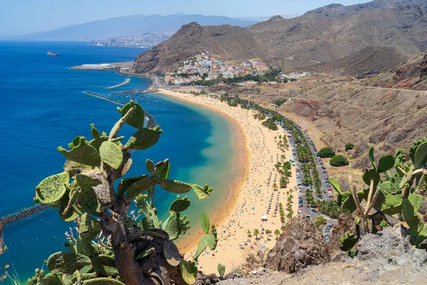 Διάσημη Παραλία Λευκή Άμμο Playa Las Teresitas Τενερίφη Κανάριοι Νήσοι — Φωτογραφία Αρχείου