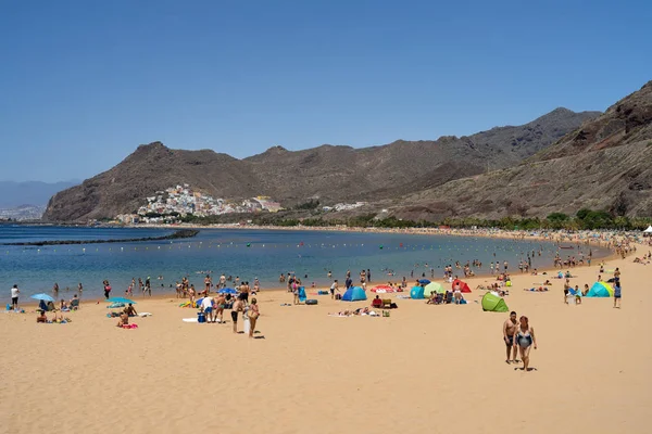 Islas Canarias Tenerife España Julio 2018 Famosa Playa Arena Blanca — Foto de Stock