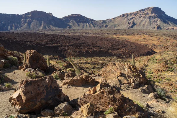 Los Campos Lava Las Canadas Caldera Del Volcán Teide Tenerife —  Fotos de Stock