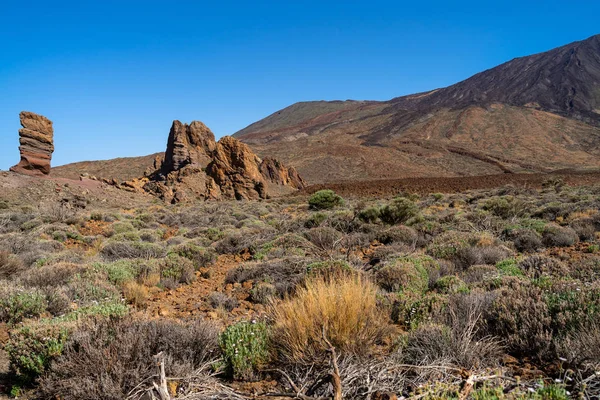 Campi Lava Las Canadas Caldera Del Teide Vulcano Formazioni Rocciose — Foto Stock