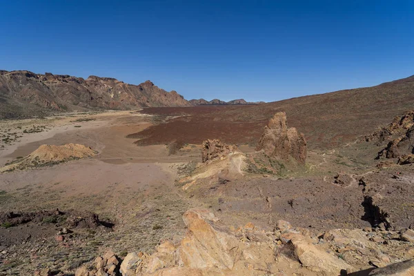 Lava Fälten Las Canadas Caldera Teide Vulkanen Och Rock Formationer — Stockfoto