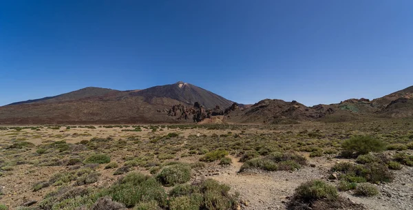 Campi Lava Las Canadas Caldera Del Teide Vulcano Formazioni Rocciose — Foto Stock