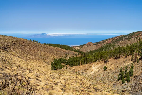 Déli Lejtők Láva Mezők Teide Vulkán Tenerife Kanári Szigetek Spanyolország — Stock Fotó