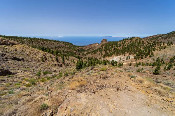 Déli Lejtők Láva Mezők Teide Vulkán Tenerife Kanári Szigetek Spanyolország — Stock Fotó