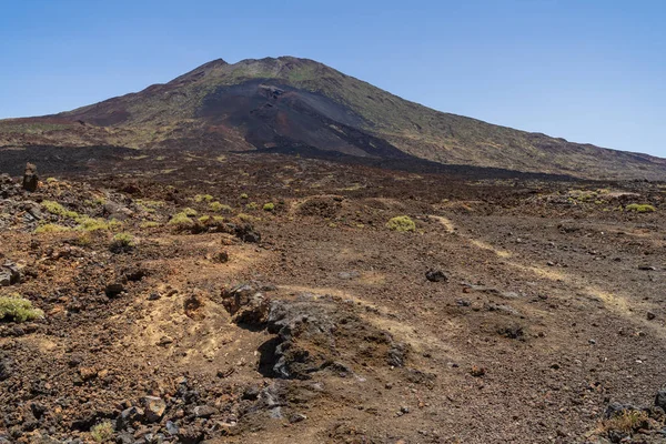 Láva Mezők Teide Vulkán Tenerife Kanári Szigetek Spanyolország — Stock Fotó